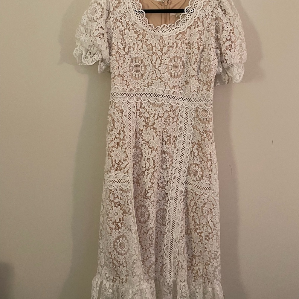 Just Me White Lace Dress - Picture 9 of 11